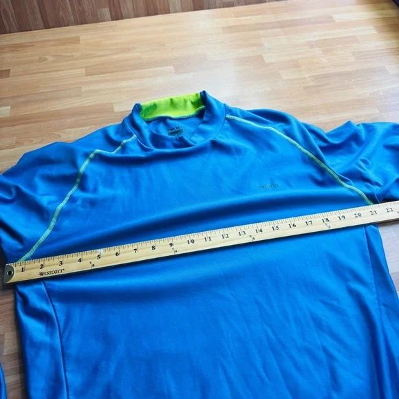 Hind running shirt mock turtle neck XL blue mens long sleeve - Picture 7 of 9